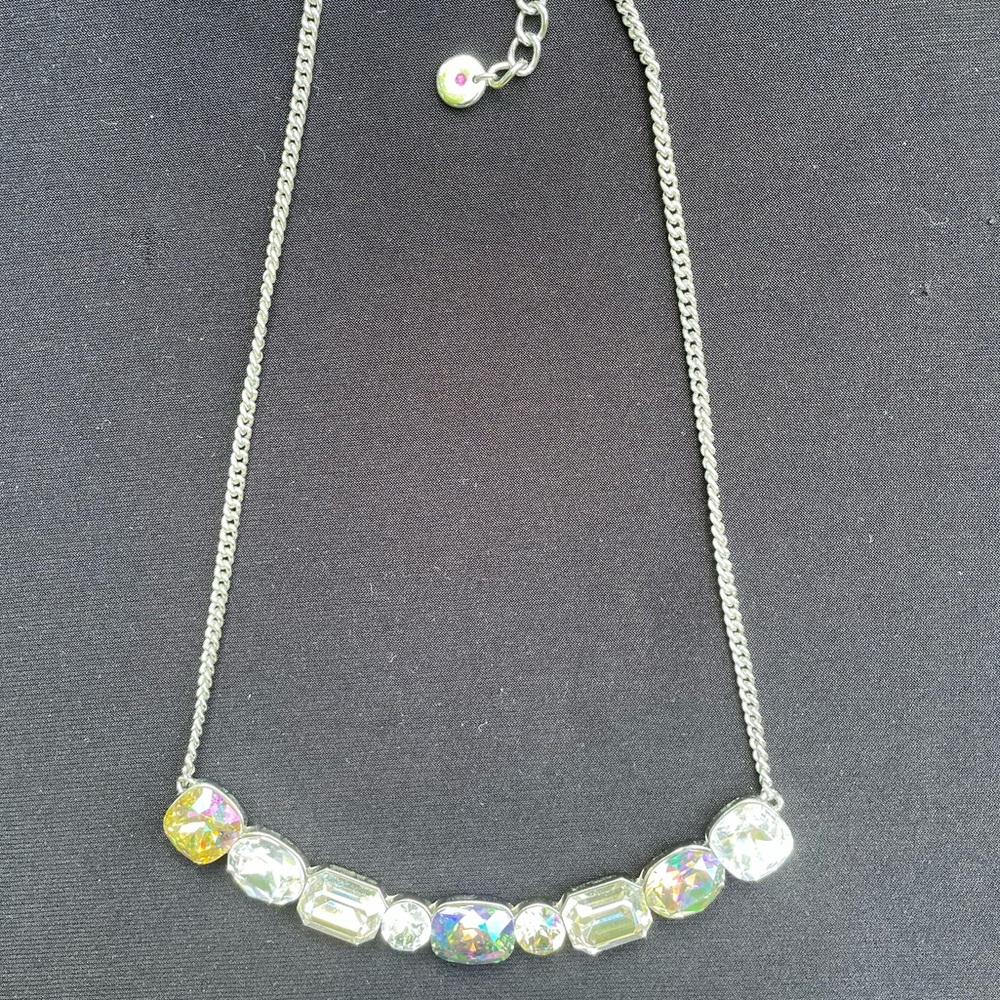 Grace & Lola Swarovski Crystal Necklace Silver Tone Chain